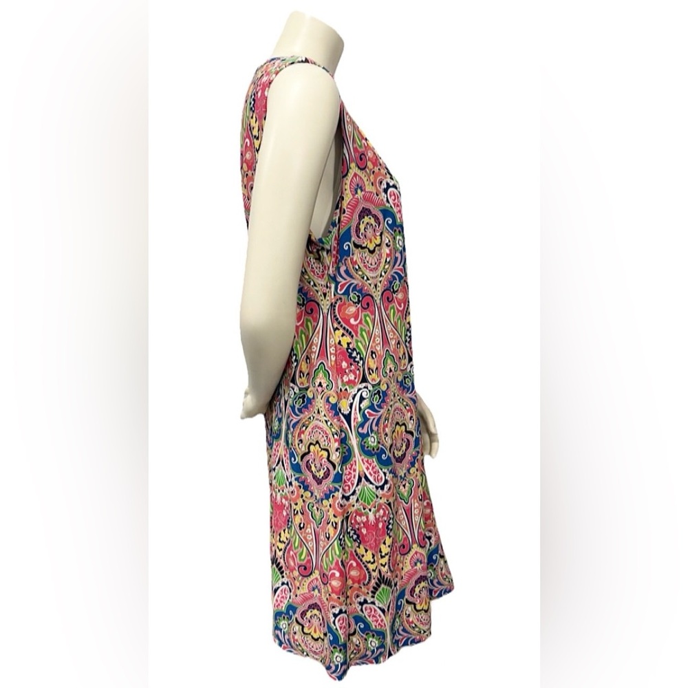 Tommy Hilfiger Multicolor Paisley Sleeveless Shift Dress Size 16 - Picture 2 of 9